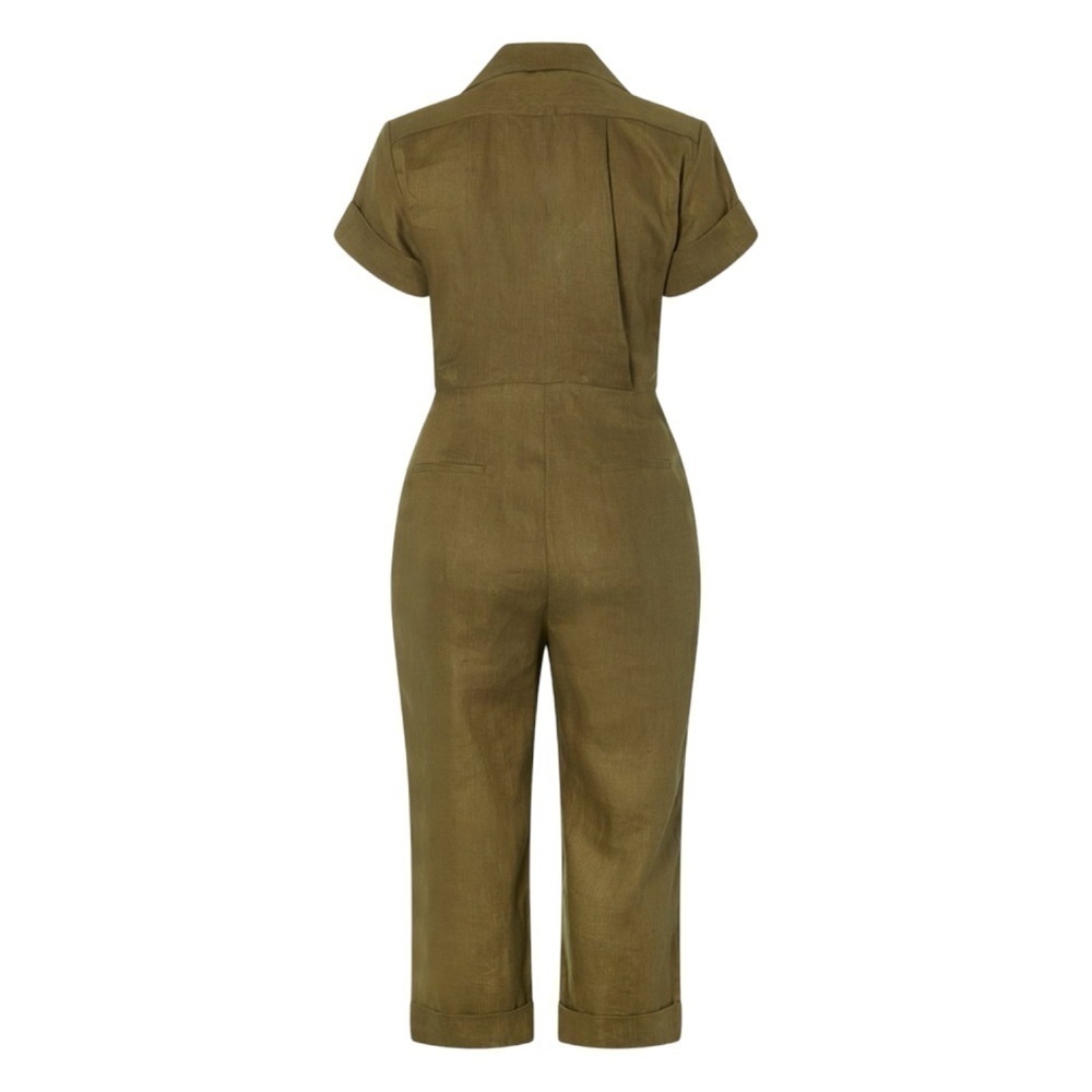 Nicholas “Rumi” Linen jumpsuit in Olive - Picture 3 of 13